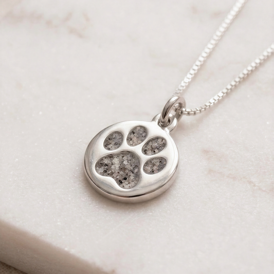 Paw Print Circle Keepsake Necklace