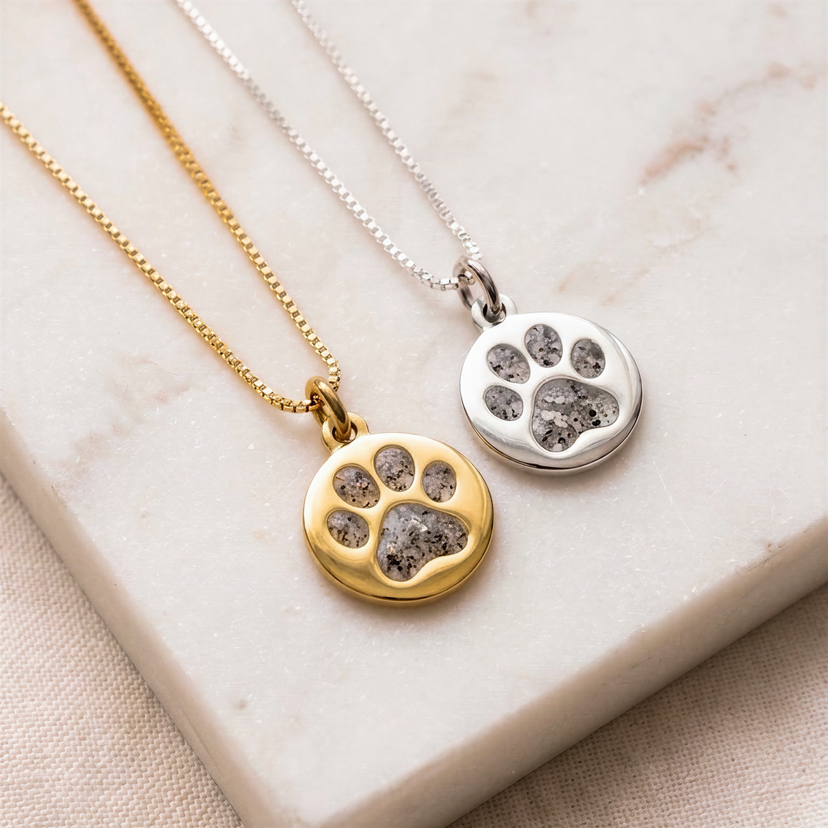 Paw Print Circle Keepsake Necklace