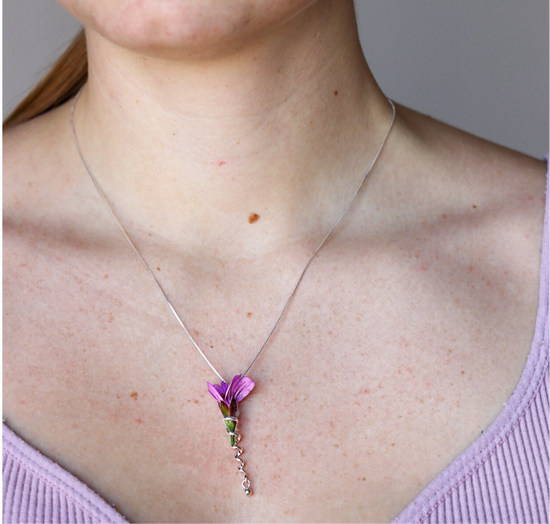 Flower Holder necklace & earrings