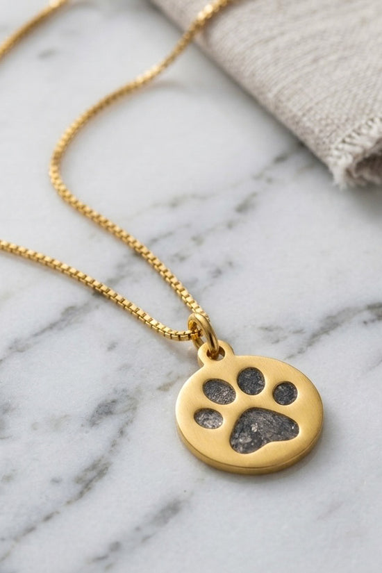 Paw Print Circle Keepsake Necklace