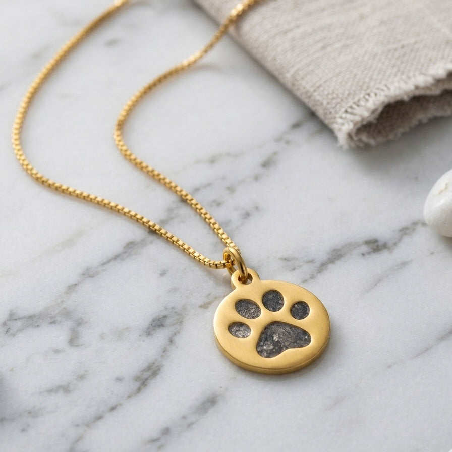 Paw Print Circle Keepsake Necklace