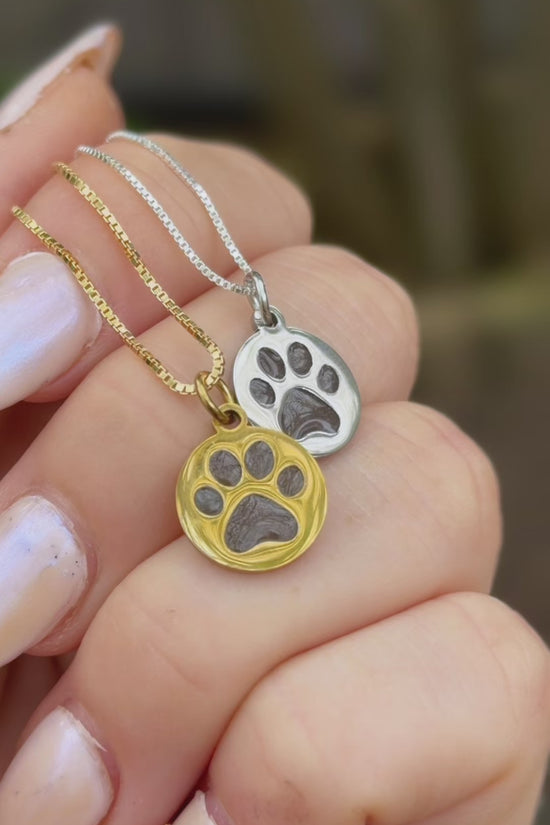 Paw Print Circle Keepsake Necklace